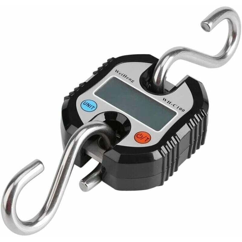 Elektronische Waage Gepäckwaage Elektronische Handwaage Digital Tragbar Mit Lcd-display Haken 150kg/300lb (schwarz)