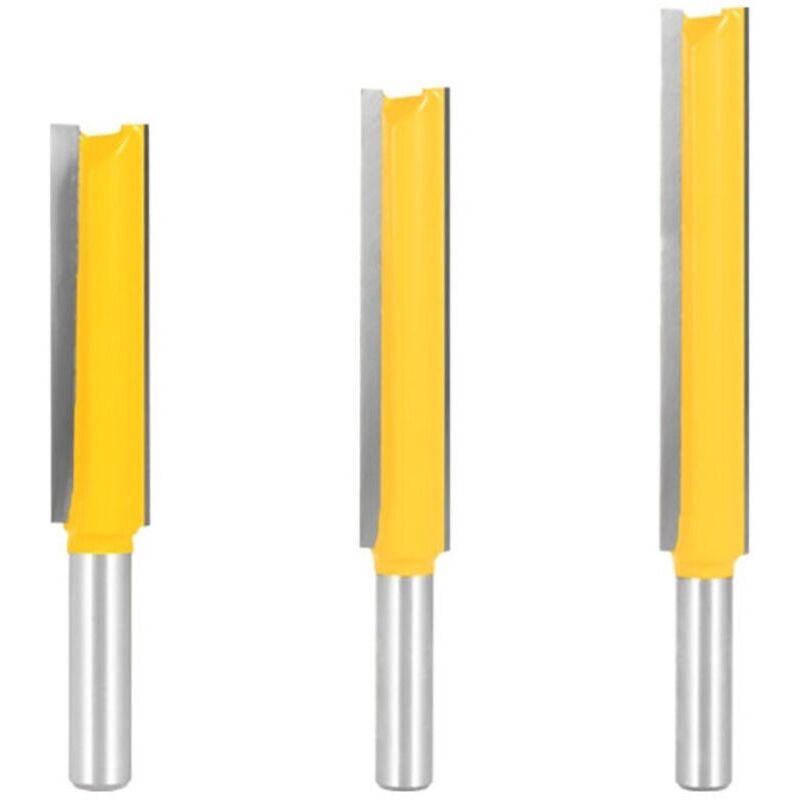 Extra-langer Bündigfräser Für Holz 8mm – 3er Set – Schneiddurchmesser 1/2" – Längen 50/63/76mm – Für Hartholz Und Mdf