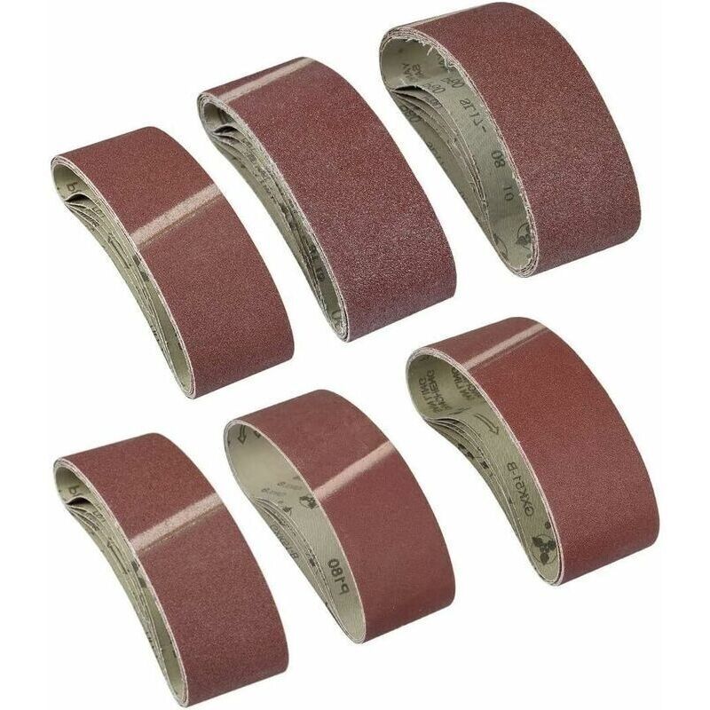 30 Schleifbänder. 610x100mm Gewebe-schleifbänder, Körnung 40/60/80/120/180/240, Aluminiumoxid, Papierschleifmittel, Power-file-bänder