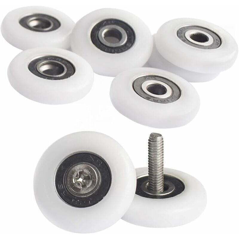 Set Aus 8 Duschrollen Für Duschtüren - 25 Mm Rollen - Duschkabinenrollen - Mit Schrauben