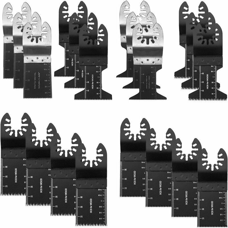 Set Aus 20 Universal-holz/bimetall-sägeblättern Für Oszillierendes Multifunktionswerkzeug Mit Schnellverschluss