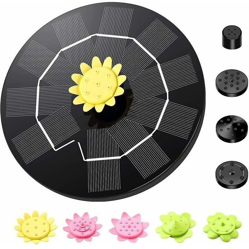 Solar-teichpumpe Für Solarbrunnen Mit 9 Effekten. Solarbrunnen Für Schwimmende Solar-gartenbrunnenpumpe