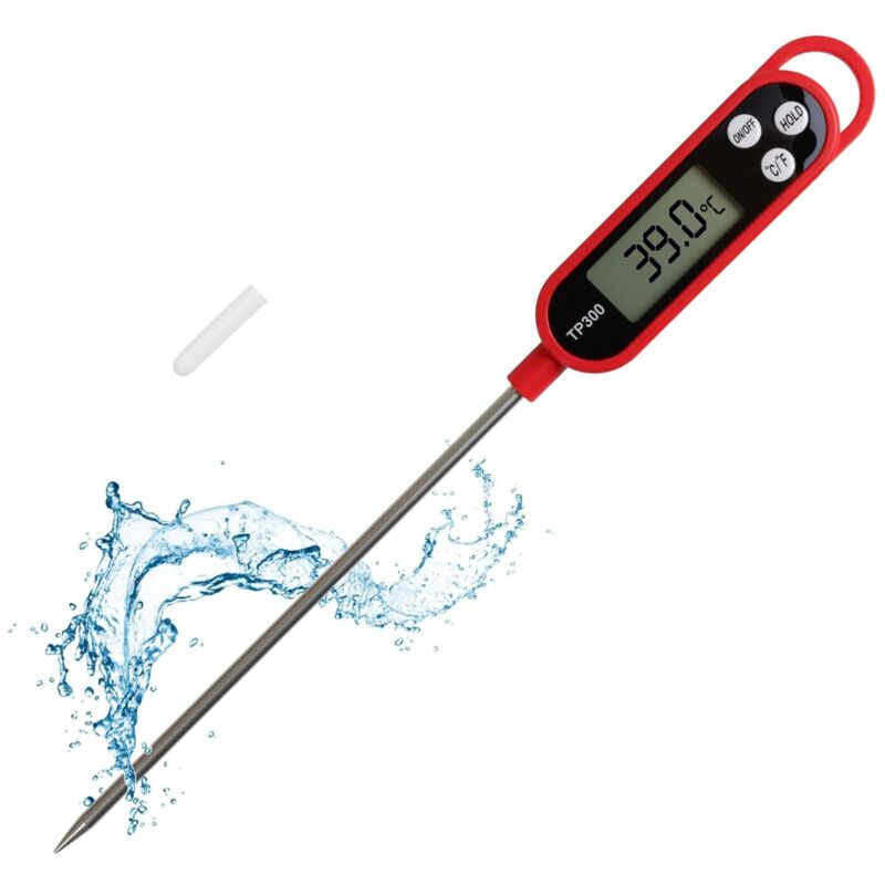 Digitales Küchen-thermometer, Lebensmittel-thermometer, Digitales Bbq-thermometer Mit Anzeige, Langer Sonde Und Sofortanzeige, Lcd-bildschirm Für Backwaren, Fleisch, Frittieren, Wasser, Milch, Wein, G
