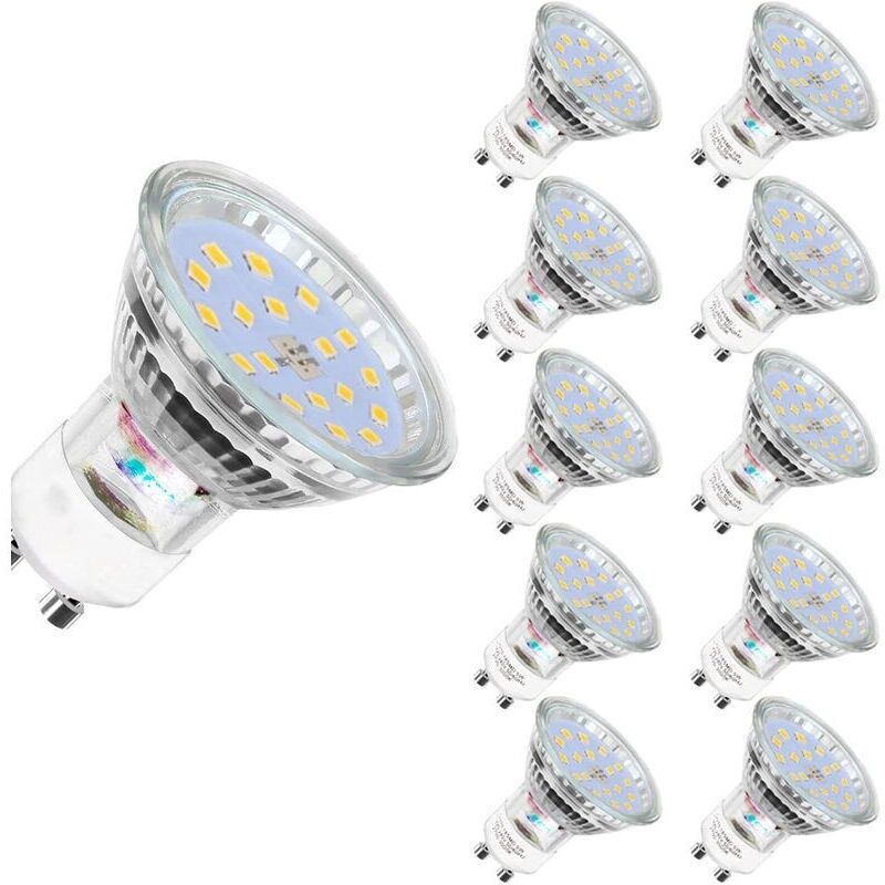 10er-pack Led-gu10-lampen 5w (entspricht 60w Halogen), 560lm, Kaltweiß 6000k, Nicht Dimmbar