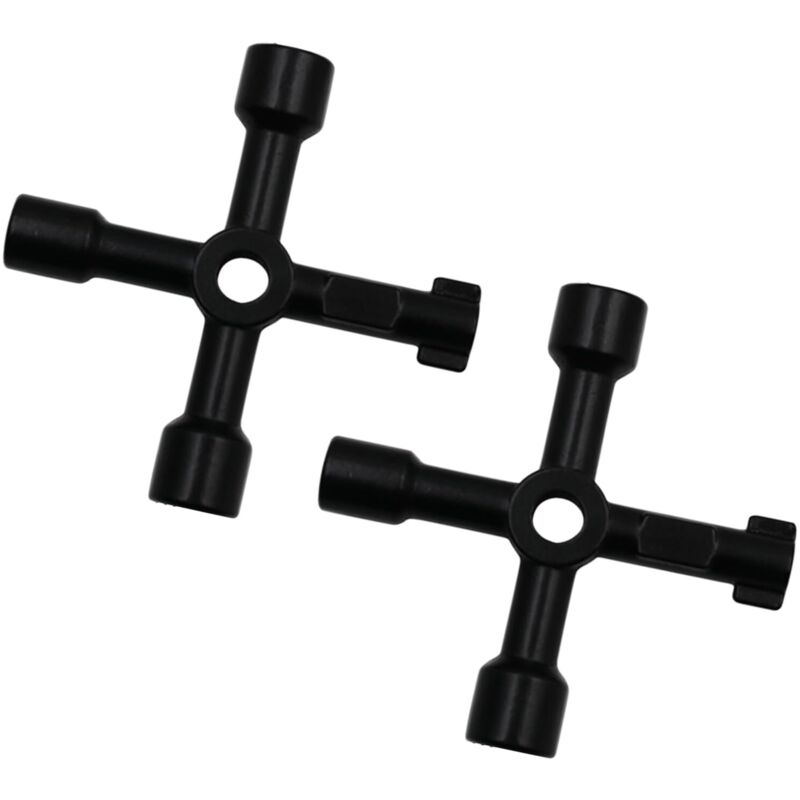 2 Stück Multifunktionale Kreuzschlüssel, Multifunktionaler Werkzeugschlüssel, 4-wege-multifunktionsschlüssel, Für Die Wartung Von Wasser-, Stromzählern Und Aufzügen