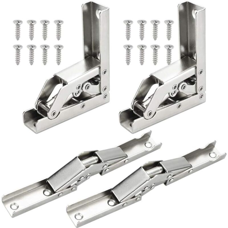 4 Stück 90-grad-klappgelenke, Voll Überdeckend, Scharniere Aus Edelstahl, Unsichtbare Möbelscharniere Für Küche Und Schranktüren, Mit 16 Schrauben, 6,8 X 6,8 X 2,2 Cm
