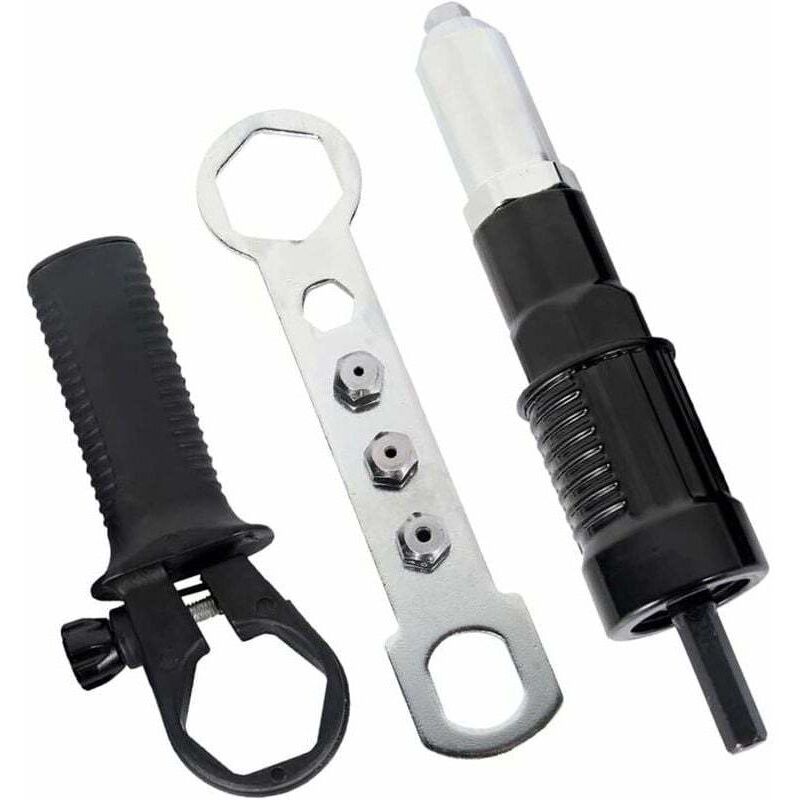 Adapter Für Elektrische Nietpistole, Bohrmaschinen-nietadapter, Einziehmuttern-werkzeug Mit Nietköpfen In Den Durchmessern 2,4/3,2/4,0/4,8 Mm Und Schwarzem Griff
