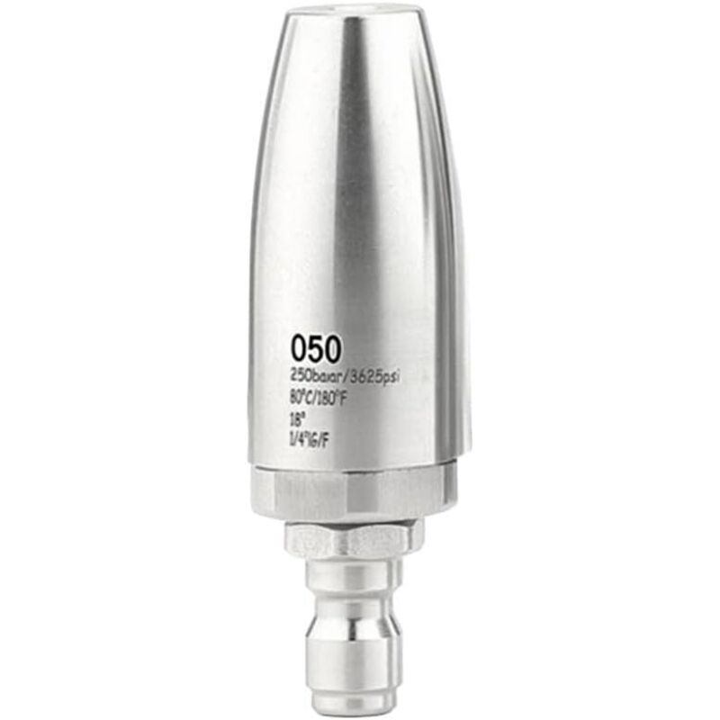 Edelstahl-turbo-düse Für Hochdruckreiniger, 360°-rotationsdüse Mit Schnellanschluss 1/4, Für Garten, Einfahrt, Auto, Terrasse (050)