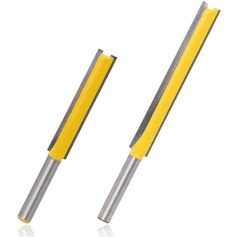 2 Stück 8 Mm Gerade Nutfräser Aus Hartmetall, Extra Lange Gerade Routerbits Mit Schaft, Bündig Schneidende Fräser, 50 Mm, 76 Mm