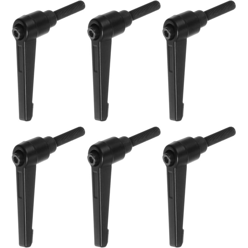 6 Stück Verstellbare Klemmhebelgriffe M6 X 20mm, Gewindebolzen Mit Innengewinde, Drehknöpfe, Schnellverschluss-schrauben, Druckknopf-griff, Schwarz