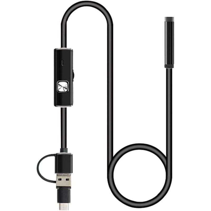 1 Stück 3-in-1-endoskopkamera, 480p, 5,5 Mm, Mit Starrem Rohr, Ip67 Wasserdicht, Für Autowartung Und Industrielle Abwasserinspektion, 2 M
