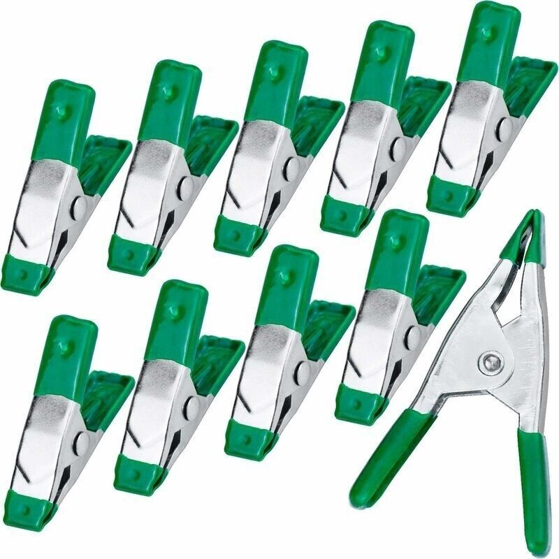 Satz Von 10 Metallenen Kleiderklammern, 2 Zoll, Mit Feder, Spitz Zulaufend, Gummierte Beschichtung, Für Camping Und Zeltplanen