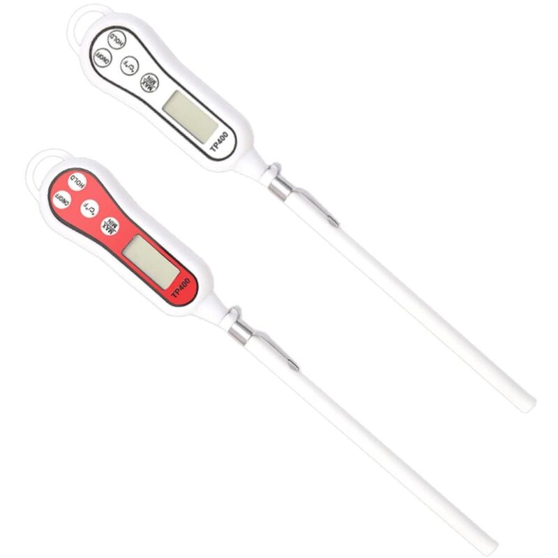 2 Stück Digitales Kochthermometer – Sofort Ablesbares Küchenthermometer Mit Langem Fühler, Digitales Backthermometer Für Bbq, Öl, Fleisch, Lebensmittel, Milch, Wein