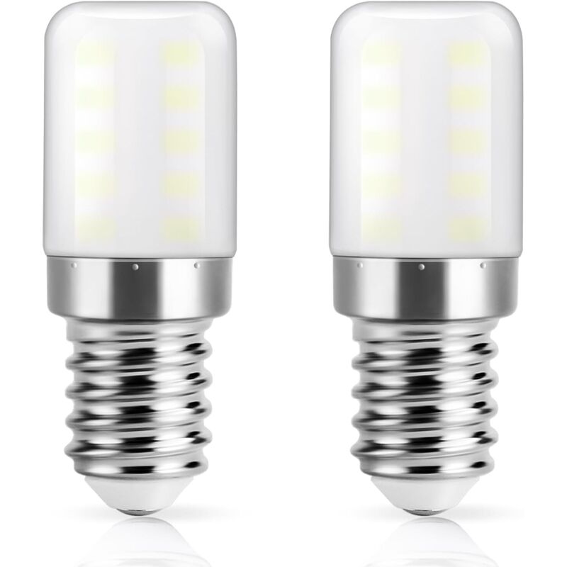 Led-kühlschranklampe E14, Kaltweiß 6000k, 3w Ersetzt 30w Halogenlampe Für Kühlschrank, 300lm, Kleine Schraublampen-led Für Kühlschrank, Dunstabzugshaube, 2 Stück [energieeffizienzklasse F]