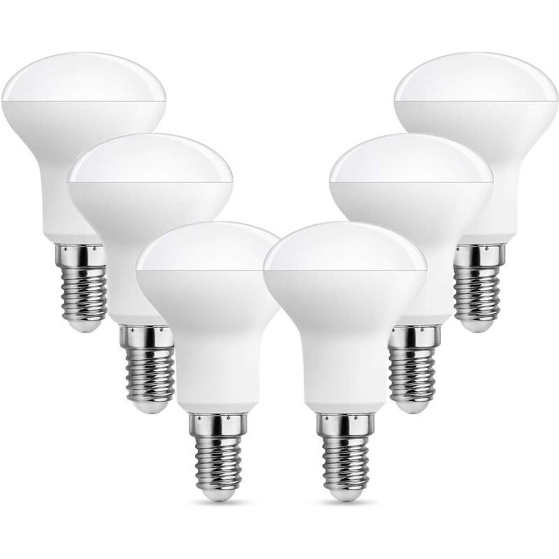 Led-glühbirne E14 R50 5w, Warmweiß 2700k, Abstrahlwinkel 120°, 220v, 500lm, Kleine Led-lampe Für Küchenlampe, Nicht Dimmbar, 6er-pack [energieeffizienzklasse E]