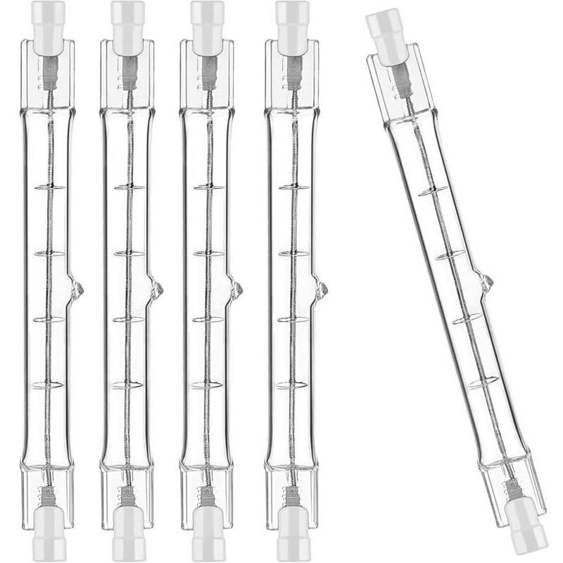 5er-pack R7s Halogenlampen 118mm 300w 230v. R7s Stablampe 118mm. Dimmbare R7s Halogen-stablampen Für Gebäude-strahler, Arbeitsbeleuchtung Und Wohnzimmerbeleuchtung.