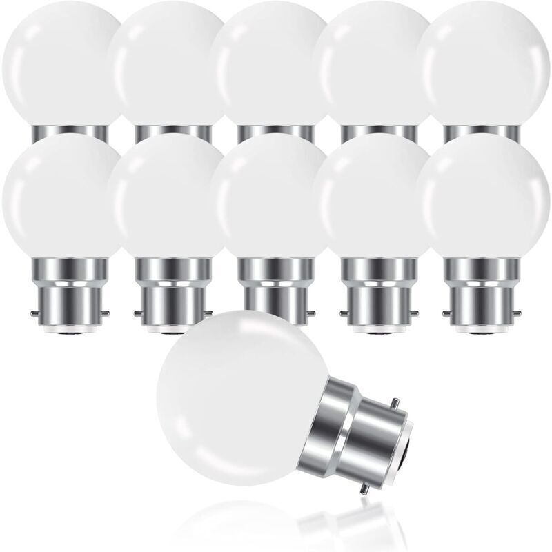 Led-birne Mit Bajonettsockel B22, 3w. Mini-globe-golfball-birne B22 G45. Warmweiß 3000k. 280lm. Nicht Dimmbar. 10er-pack [energieeffizienzklasse G]