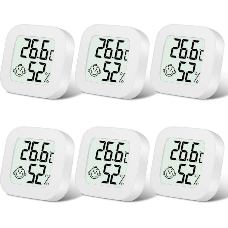 Innen-thermometer Und Hygrometer, 6er-pack Mini Digitale Innen-thermometer Und Hygrometer Mit Hoher Präzision, Temperatur- Und Feuchtigkeitsmonitor Mit Komfortniveau-anzeige Für Zuhause Und Büro