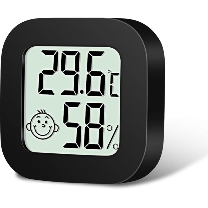 Thermometer Hygrometer Innen, Mini Digitales Thermometer Hygrometer Mit Hoher Präzision, Temperatur- Und Feuchtigkeitsmesser Mit Komfortniveau-anzeige Für Zuhause, Büro - Schwarz