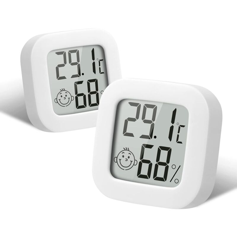 Innenthermometer Und Hygrometer, 2 Stück Mini-digital-thermometer Und -hygrometer Mit Hoher Präzision, Temperatur- Und Feuchtigkeitsmesser Mit Komfortniveau-anzeige Für Zuhause Und Büro