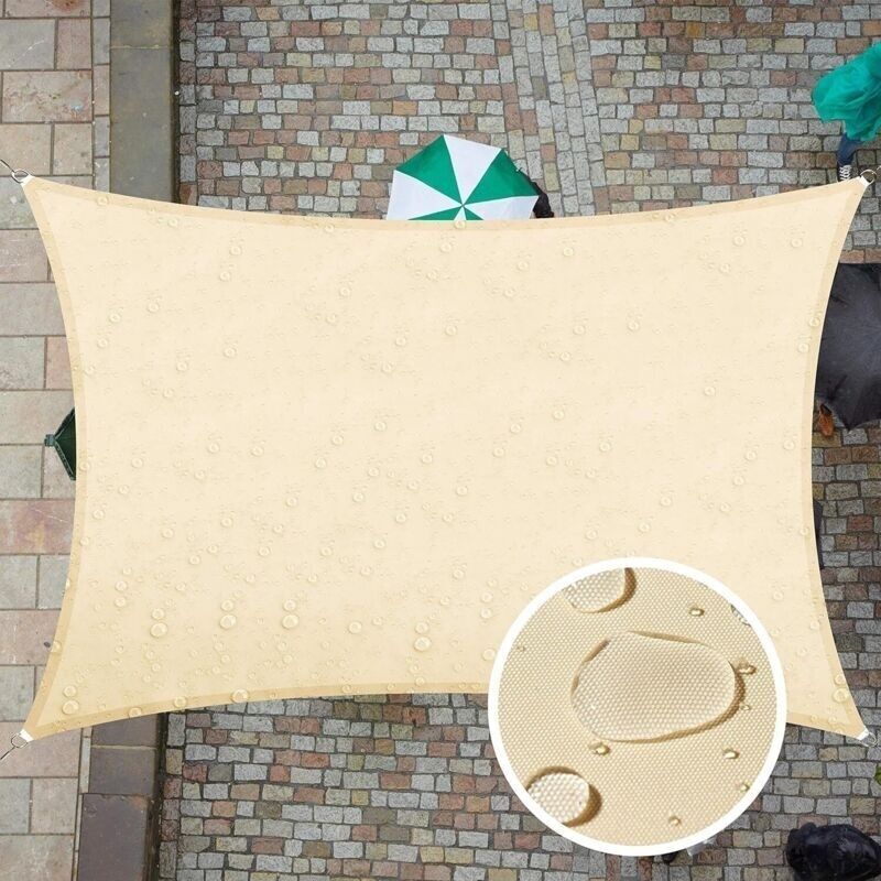 Rechteckiges Sonnensegel 2,5x3 M, Wasserdicht, Uv-schutz Für Patio, Garten, Terrasse, Außenbereich, Balkon, Beige