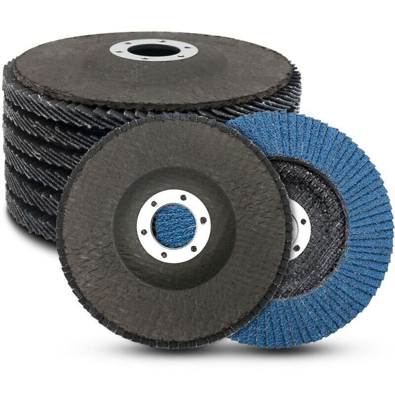 Lamellenschleifscheibe 125 Mm – Körnung 40/60/80/120 – Zum Entgraten Und Polieren Von Metall, Holz Und Lack – 8er-pack Blaue Schleifscheiben
