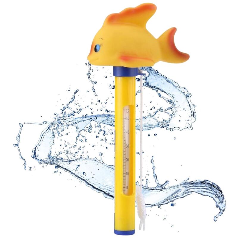 Schwimmbad-thermometer, Schwimmendes Thermometer, Schwimmendes Pool-thermometer, Pool-thermometer Mit Schnur, Präzise Und Leicht Ablesbare Wassertemperaturmessungen (kleiner Gelber Fisch)