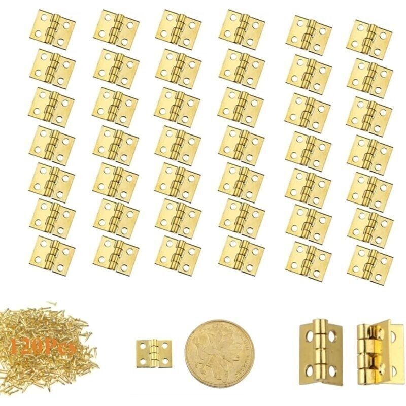 120 Stück Scharniere Mit Abgerundeten Enden, Verbindungsscharniere, Türscharniere, Vintage-minischarniere (mit 480 Schrauben) Und Mini-verbindungsschrauben Für Schubladen-, Schrank- Und Türscharniere