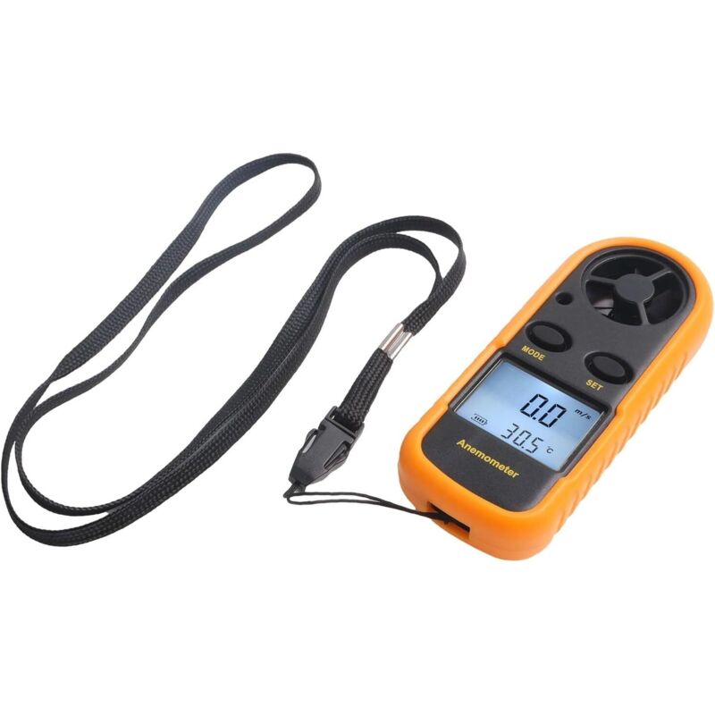 Lcd-digital-anemometer Mit Temperaturanzeige Und Beaufort-skala, Windgeschwindigkeitsmesser Für Segeln, Surfen, Gleitsport, Wandern, Gelb