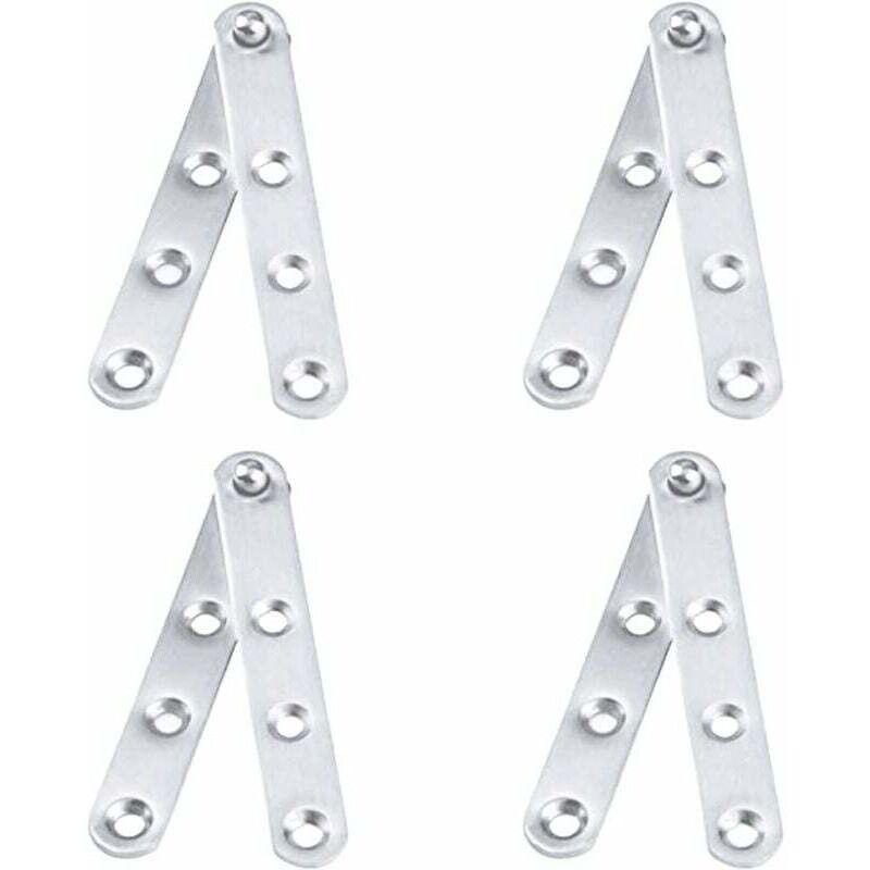 4er-set Schwenktürscharniere (100x16mm) Aus Edelstahl. 360° Drehbar. Nach Unten Schwenkbar. Für Schrankschranktüren, Schuhschränke - Silber