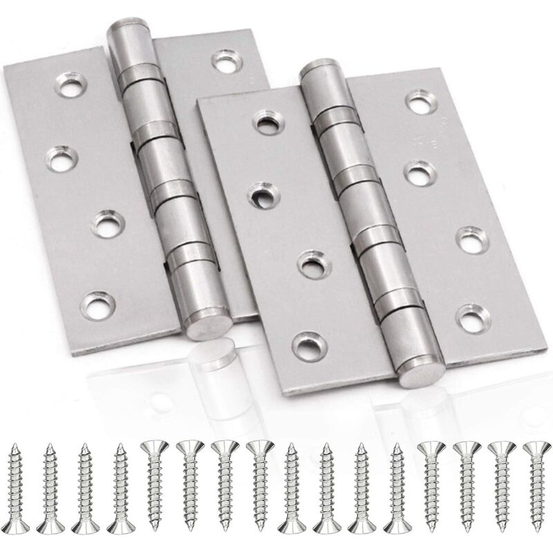 Edelstahl-türscharnier 3mm – 2er Pack Klappbare Scharniere 100x75mm – Korrosionsbeständig – Für Massive Innentüren