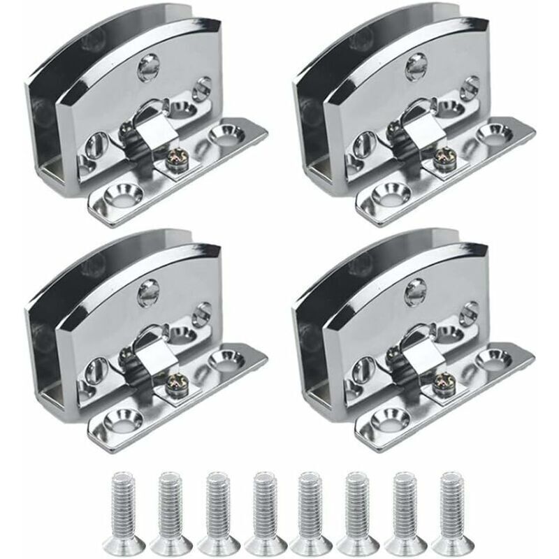 Glastürscharniere (silber) Für Vitrinen, Weinschränke, Clipscharniere, Ersatzteile. Geeignet Für Glas Mit Einer Dicke Von 5-8 Mm - 4 Stück