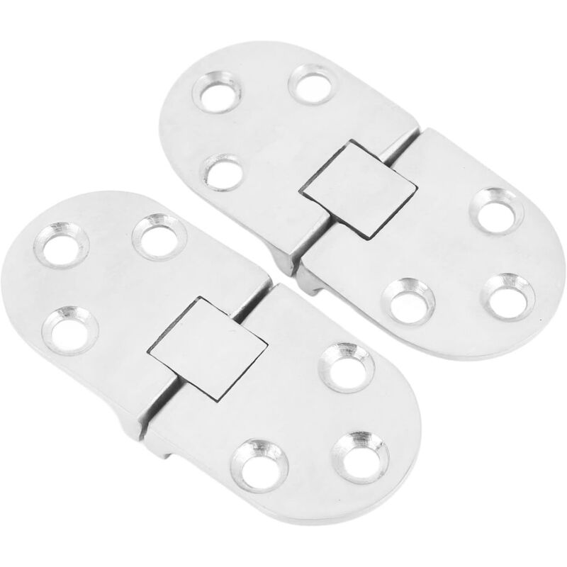2 Stück Ovale Aufschlag-scharniere 66x30mm, Robustes 316 Edelstahl, Selbsttragend, Klapp-tisch Scharniere Ende-an-ende Für Boot, Wohnmobil, Yacht, Tür, Fenster