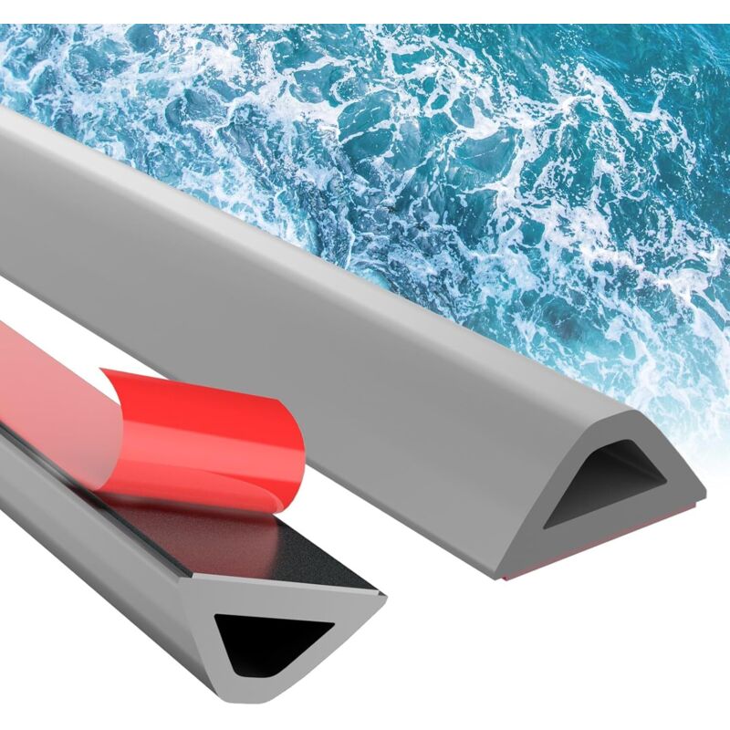 100 Cm Duschschwelle, Klappbare Wassersperre – Silikon-duschbarriere Gegen Überlaufen, Rollstuhlgerecht, Für Bad Und Küche, Grau