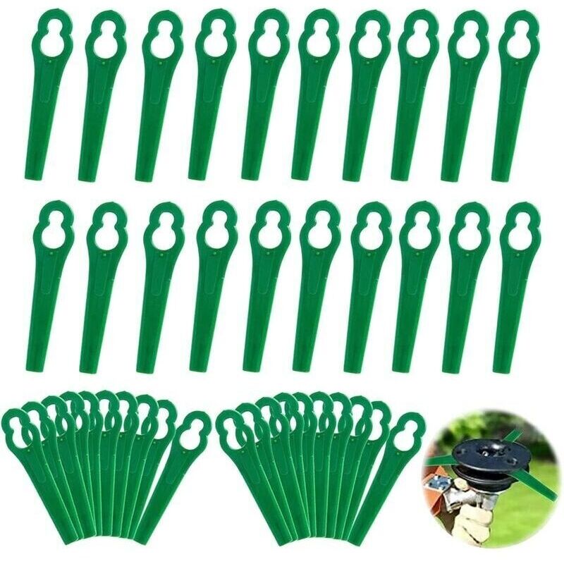100 Stück Ersatz-kunststoffklingen Für Rasenkantenschneider, Rasenmäherklingen, Kabellose Freischneider-ersatzklingen Für Garten Und Rasen (l83 Grün 10×5 Mm)