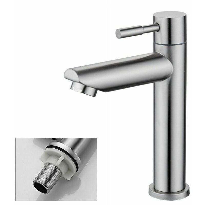 Wandmontage-wasserhahn Für Kaltwasser – Langlebiges Verchromtes Kupfer – Keramikkartusche Gegen Undichtigkeiten – Abnehmbarer Perlator Für Einfache Reinigung