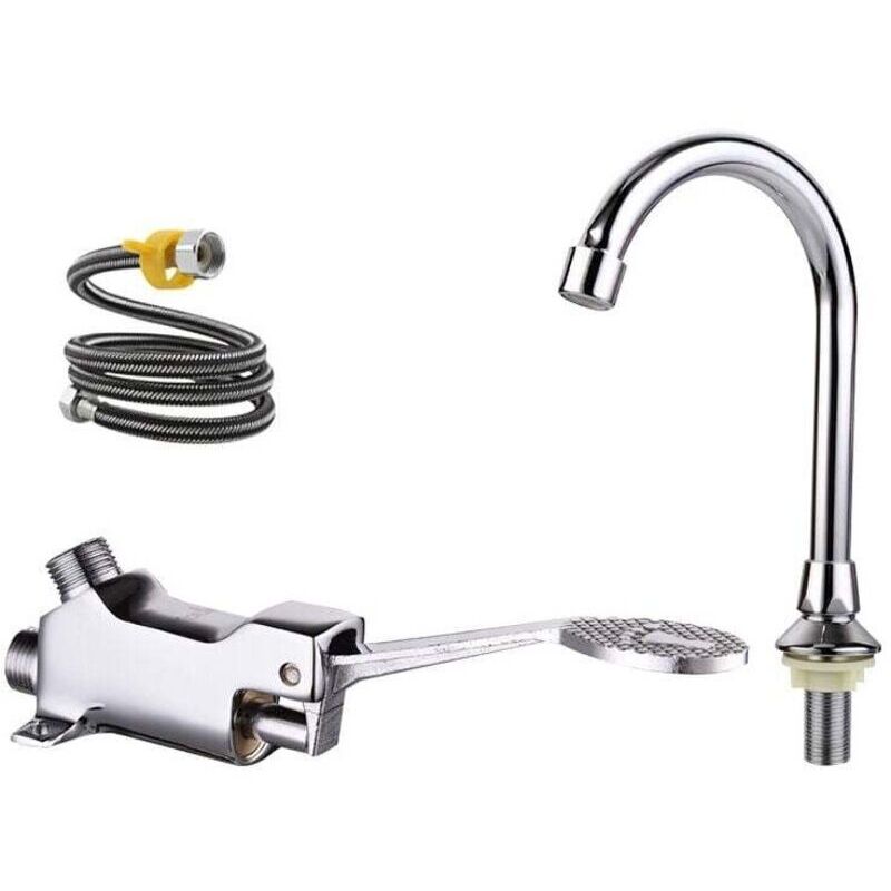 Pedal-waschbeckenmischer – Metallausführung – Kupfer Und Abs – Schnelle Installation – Für Toiletten Und Badezimmer