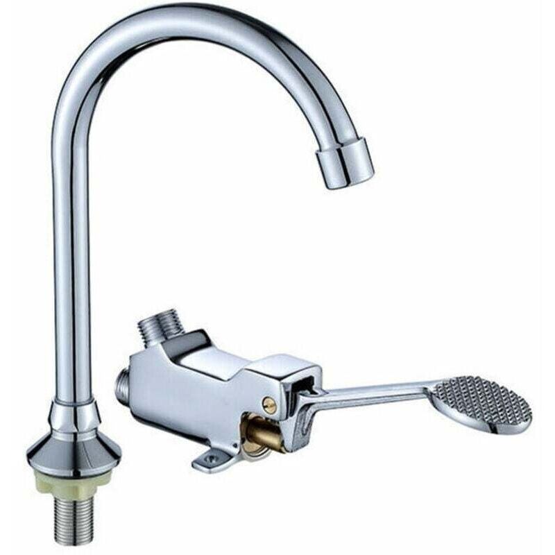 Pedalbetriebener Wasserhahn Für Spüle Und Waschbecken – Kupfer Mit Niedrigem Bleigehalt – Pvd-spiegelfinish – Einfache Installation Für Krankenhäuser Und Labore