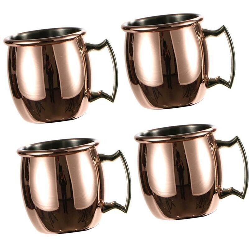 4x Moskauer-mule-becher Aus Kupfer. (4er-pack) Becher Aus Massivem Kupfer. Handgefertigt - 60 Ml