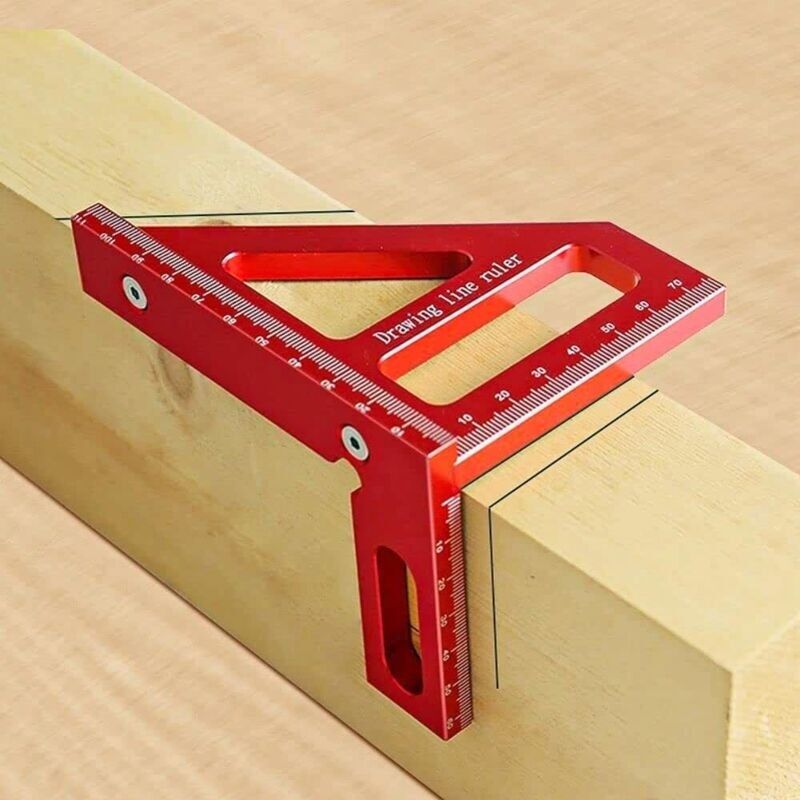 3d-winkel Für Die Holzbearbeitung. 3d-aluminiumwinkel Mit 45/90 Grad. Zimmermanns-3d-winkel. Mehrwinkelmesslineal 3d. 3d-gehrungswinkel Für Ingenieure. Heimwerken (rot)