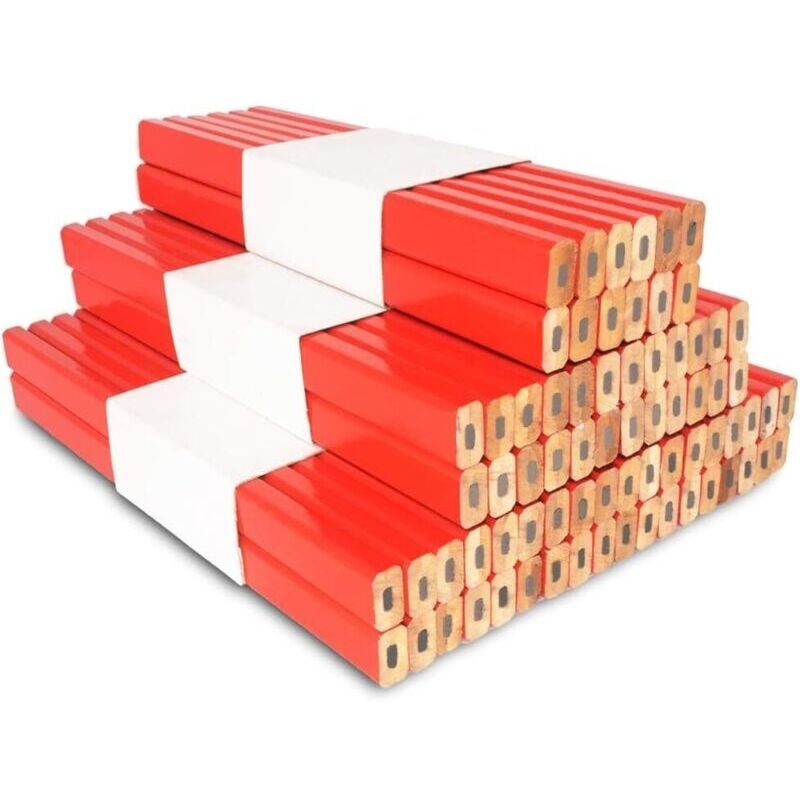 Set Aus 72 Roten, Harten, Achteckigen Zimmermannsbleistiften, 17,8 Cm – Markierungswerkzeug