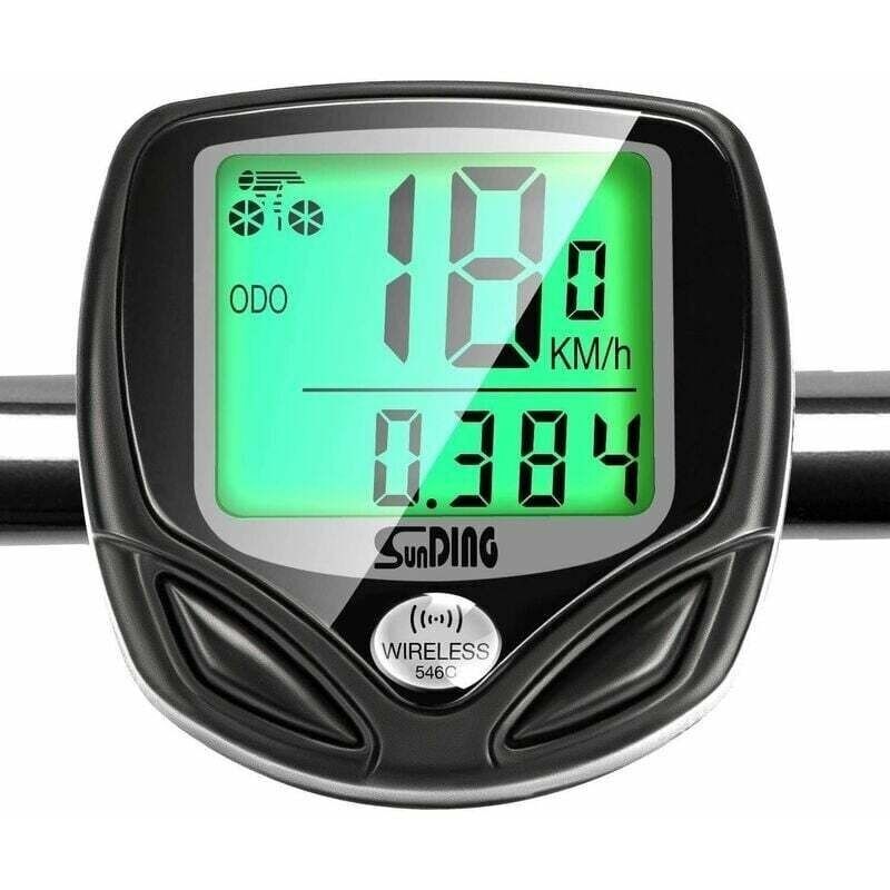 Drahtloser Fahrradcomputer Mit Lcd-geschwindigkeitsmesser, Hintergrundbeleuchtung, Multifunktional, Wasserdicht, Kilometerzähler. Schwarz