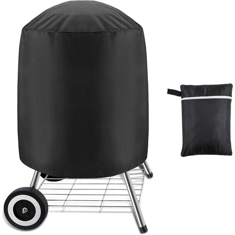 1er Set Grillabdeckung Für Holzkohlegrill. Wasserdichte Abdeckung Für Außengrill. Runder Grill. Schwarz. (70 X 70 Cm)