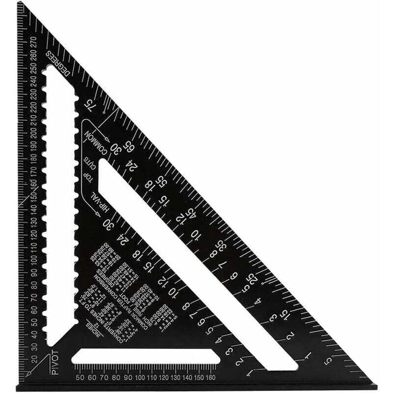 Professionelles Metrisches Dreieck-winkelmaß. 30 Cm/300 Mm Hochpräzises Zimmermanns-winkelmaß. Winkelmesslineal Für Die Holzbearbeitung Aus Aluminiumlegierung, Schwarzes Speed Square