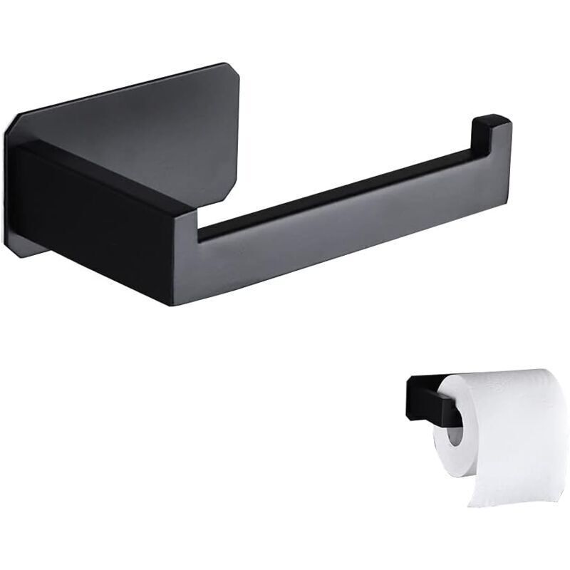 Edelstahl-toilettenpapierhalter, Origineller Wandmontierter Toilettenpapierhalter Ohne Bohren, Schwarzer Selbstklebender 3m-toilettenpapierhalter Für Badezimmer-dekoration, Wc Und Küchenzubehör