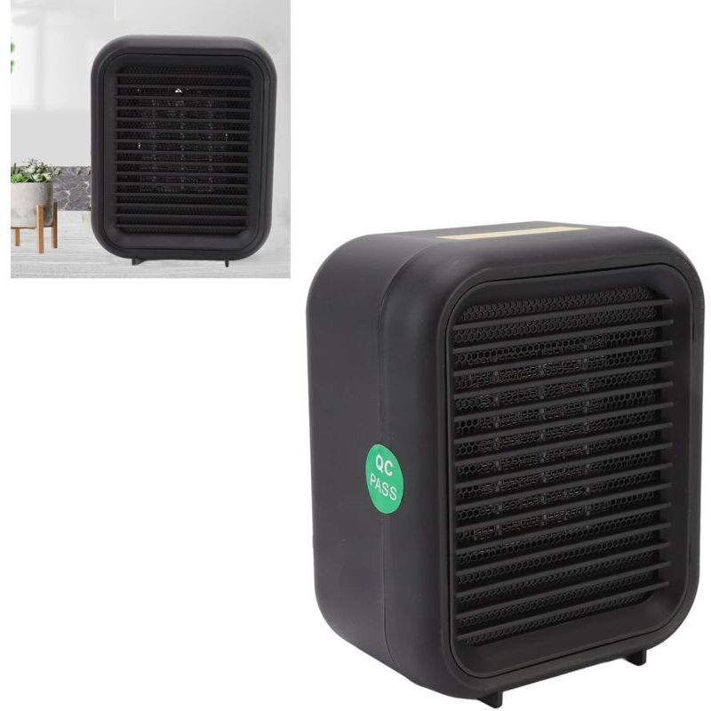Elektrischer Lufterhitzer 800w. Kleines Keramikheizgerät In Schwarz. Kippschutz-design. Abs. Für Zuhause Und Büro. Eu-stecker. 220-240v
