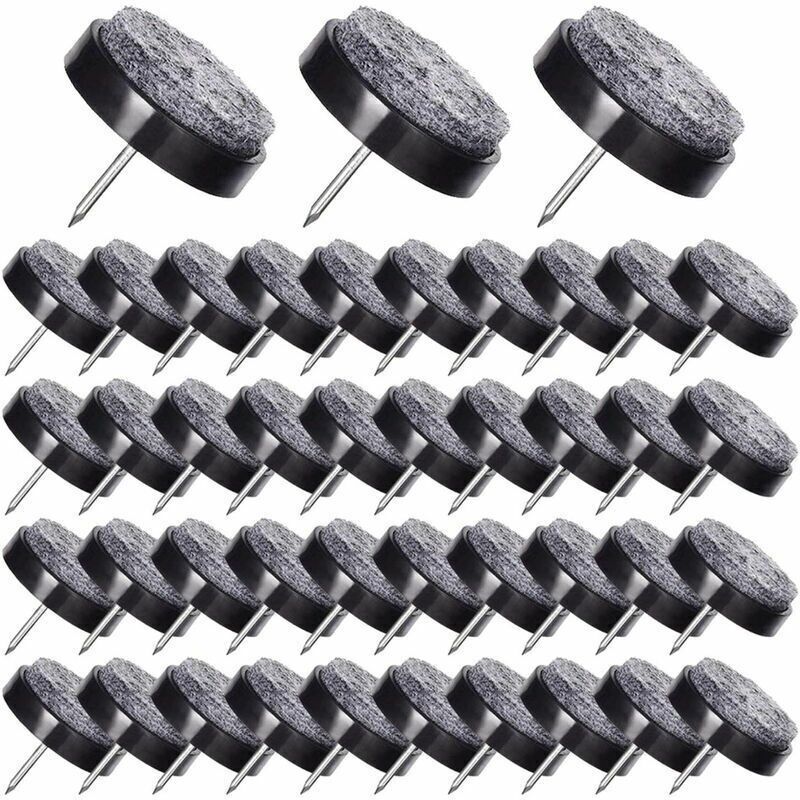 50 Nagelfilzgleiter Für Stühle, 24 Mm – Filzstopfen Zum Schutz Von Möbelfüßen – Schwarz