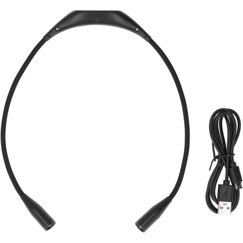 Wiederaufladbare Nackenlampe, Usb-leselampe, Flexible 360° Led-leselampe Mit 3 Helligkeitsstufen Für Joggen Und Reparaturen (schwarz)
