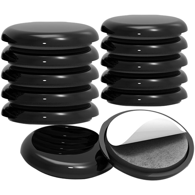 Satz Aus 12 Selbstklebenden Möbelgleitern Für Teppichböden, Schwere Möbel Schnell Und Einfach Bewegen – Schwarz, 50 Mm