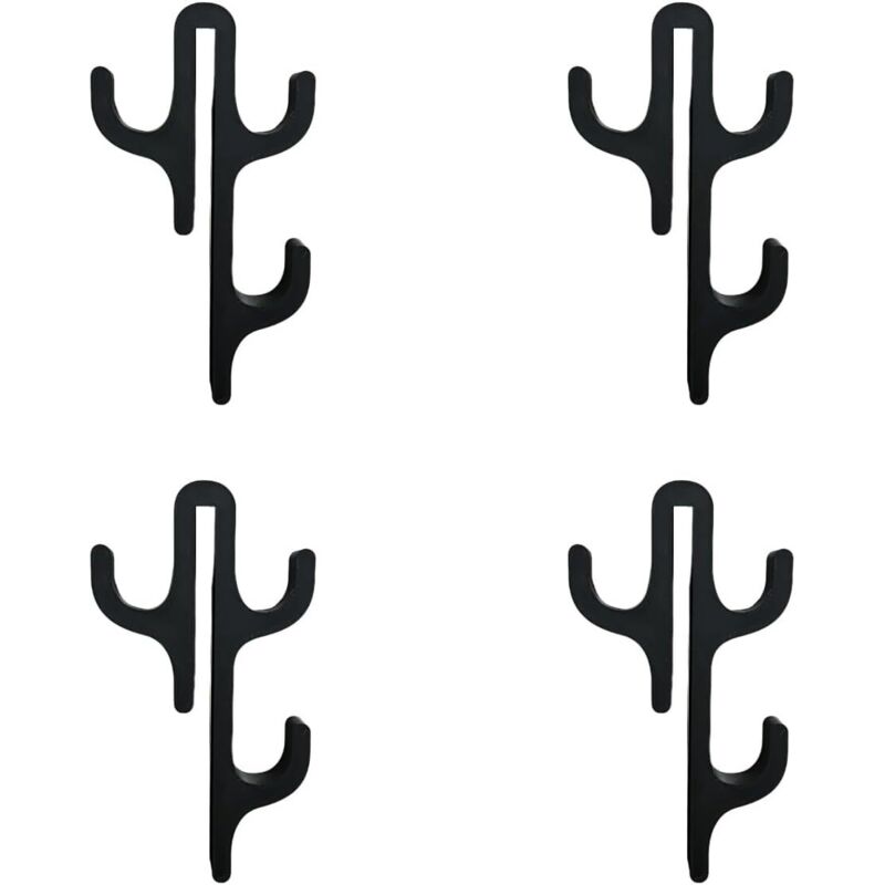 4er-set Schwarze Haken Für Rahmenlose Glastuchhalter, Werkzeugfreie Installation, Platzsparender Duschhalter Für Küche Und Bad